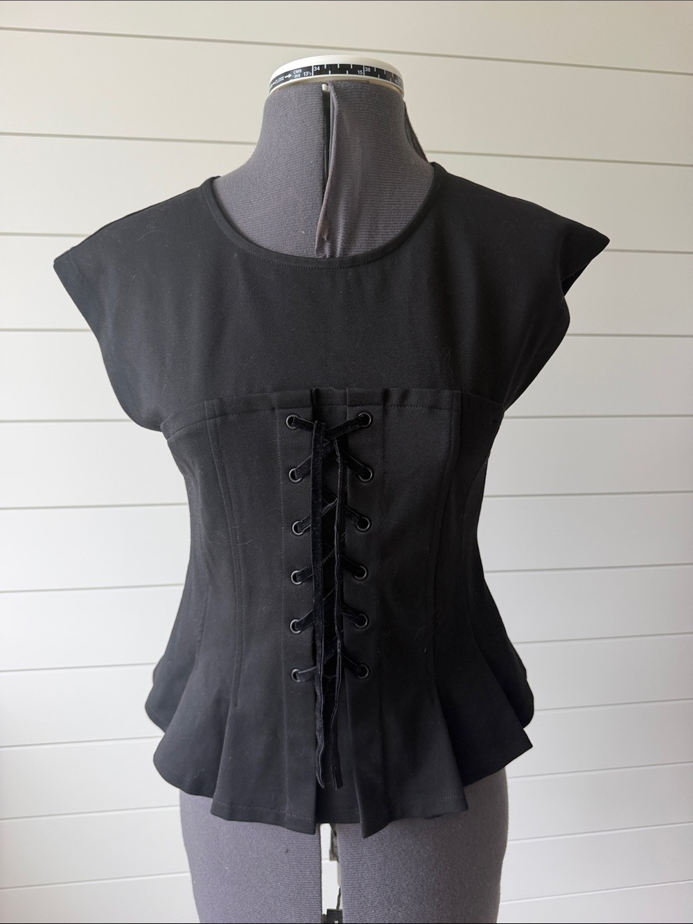 Guess Black Lace-Up Corset Top - Women size small